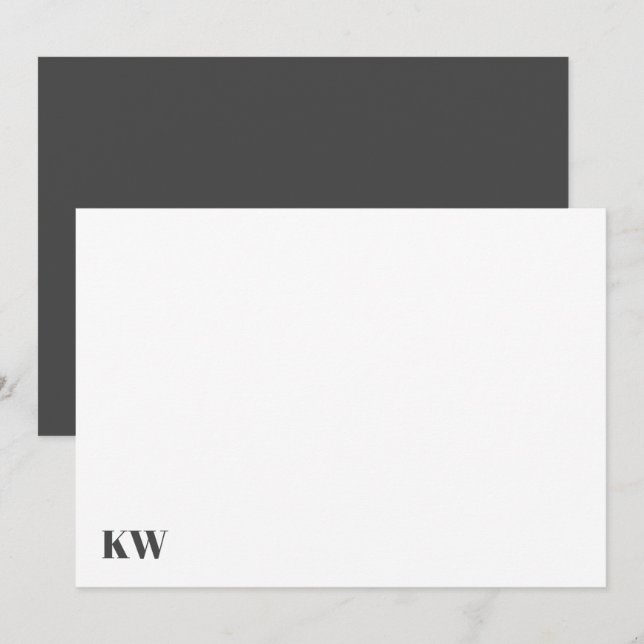 Niedliche Monogramm-Initialen Personalisiert Schwa Dankeskarte (Vorne/Hinten)