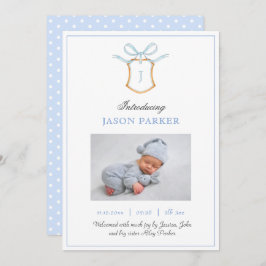 Niedliche Monogramm mit Wappen und Bogen Ankündigung