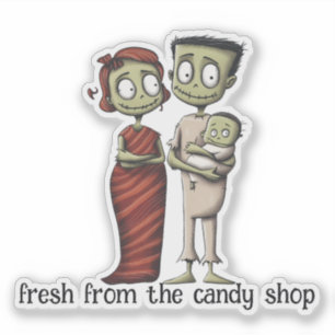 Niedliche Monster-Familie Aufkleber