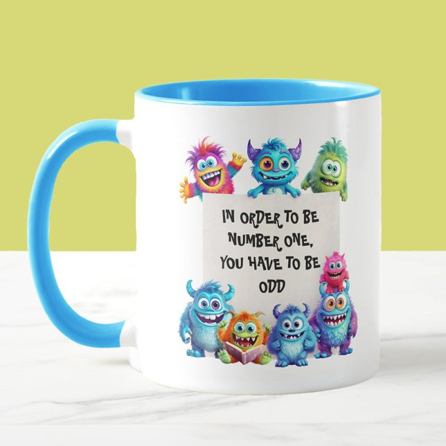 Niedliche Monster Farbiger Funny Text Tasse (Cute Funny Monsters With Your Own Text Mug)