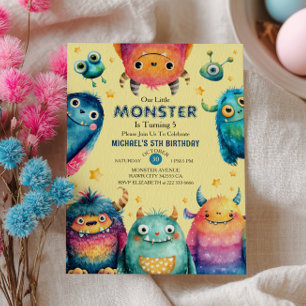 Niedliche Monster Gender Neutraler Kindergeburtsta Einladung