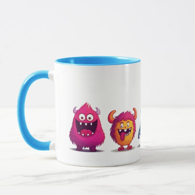 Niedliche Monster hellblau Tasse (Links)