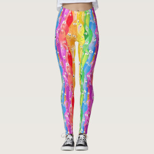 Niedliche Monster mit Regenbogen-Emotionsblocken i Leggings