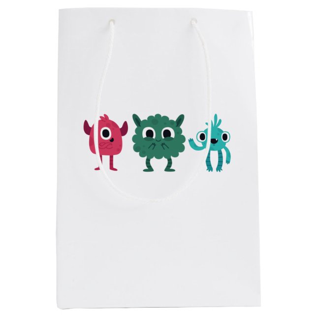 Niedliche Monster Mittlere Geschenktüte (Vorderseite)