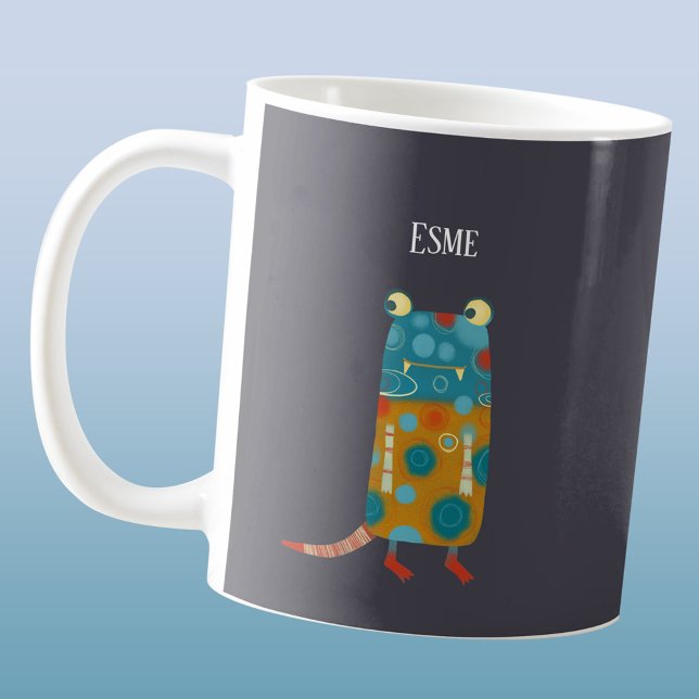 Niedliche Monster Personalisiert Kaffeetasse (Fun personalized name cute monsters mug)