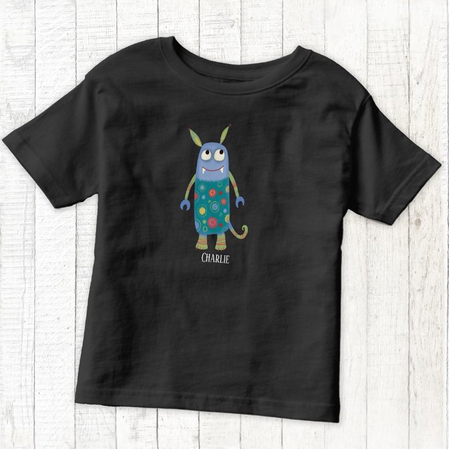 Niedliche Monster Personalisiert Kleinkind T-shirt (Cute monsters personalized name t-shirt)