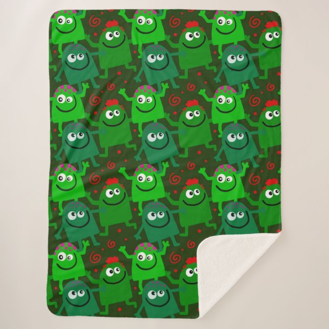 Niedliche Monster Sherpadecke (Vorderseite)