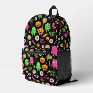 "Niedliche" Monster und Halloween Spaß nahtlos Bedruckter Rucksack