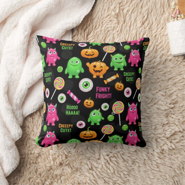 "Niedliche" Monster und Halloween Spaß nahtlos Kissen (Decke)
