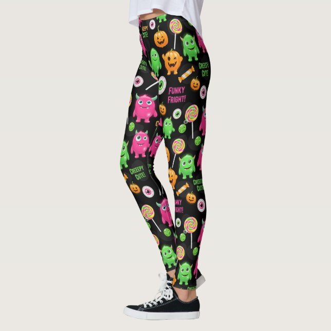 "Niedliche" Monster und Halloween Spaß nahtlos Leggings (Links)