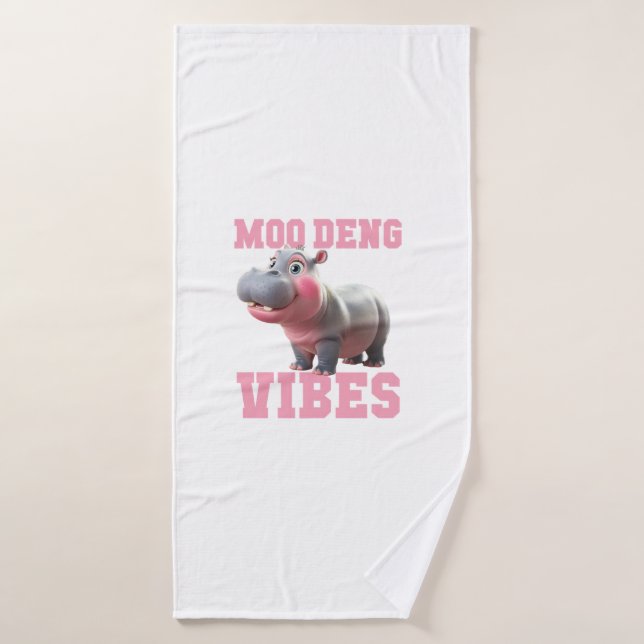 Niedliche MOO DENG VIBES Nur Baby Hippo Kindergart Badehandtuch (Badehandtuch)