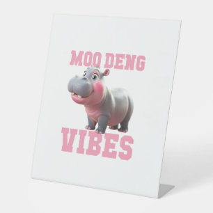 Niedliche MOO DENG VIBES Nur Baby Hippo Kindergart Sockelschild