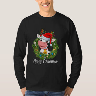 Niedliche Mooey Weihnachtsweihen Kühe Lover Match T-Shirt