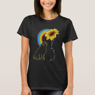 Niedliche Mops Hunde sind meine Sonnenblume Regenb T-Shirt