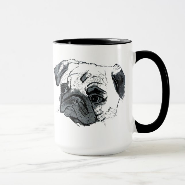 Niedliche Mops-Kaffee-Tasse Tasse (Rechts)