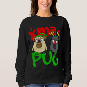 Niedliche Möpsen Eigentümer Mops Lover Xmas Hund V Sweatshirt