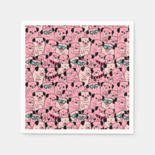 Niedliche Möpsen Napkins Serviette