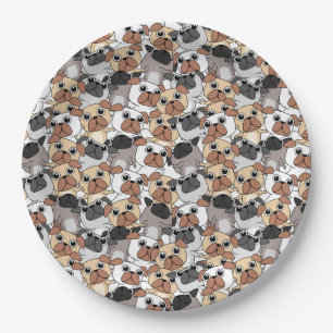 Niedliche Möpsen Pappteller
