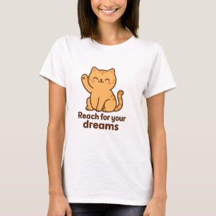 Niedliche Motivierend Katze Kawaii Positive Vibe T-Shirt