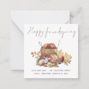 Niedliche Mouse Happy Friendsgiving Card Mitteilungskarte
