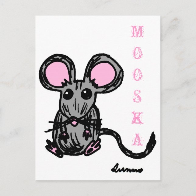 Niedliche Mouse Mooska Postkarte (Vorderseite)