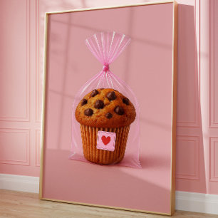 Niedliche Muffin Art Print, gemütliche Küchenbäcke Poster