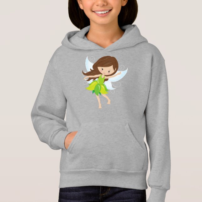 Niedliche Mühle, braune Haare, magische Fairy, Wal Hoodie (Vorderseite)