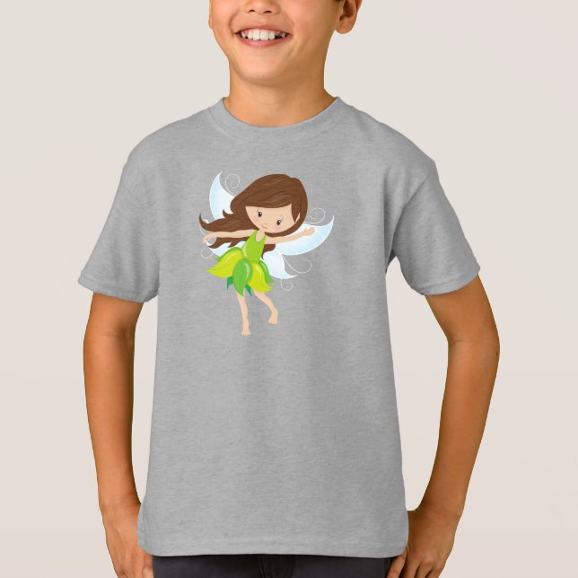 Niedliche Mühle, braune Haare, magische Fairy, Wal T-Shirt (Vorderseite)