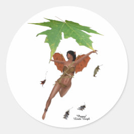 Niedliche Mühle mit braunen Flügelklebern Runder Aufkleber