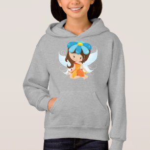 Niedliche Mühle, Zauberfee, braune Haare, Blume Hoodie