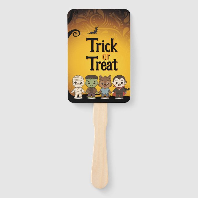 Niedliche Mumie, Frankenstein, Dracula, Werwolf Fächer (Vorderseite)