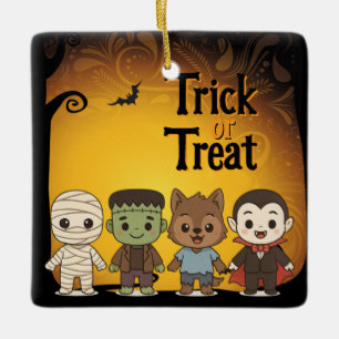 Niedliche Mumie, Frankenstein, Dracula, Werwolf Keramikornament