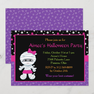Niedliche Mummy-Halloween-Party Einladung