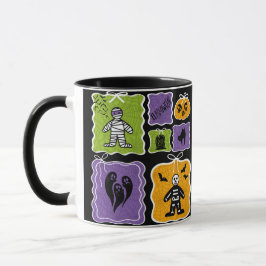 Niedliche Mummy und Skeletton Halloween Tasse