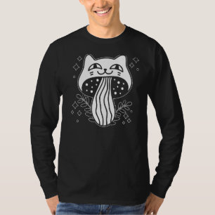 Niedliche Mushroom Cat Hütte Core Mushroom Bekleid T-Shirt