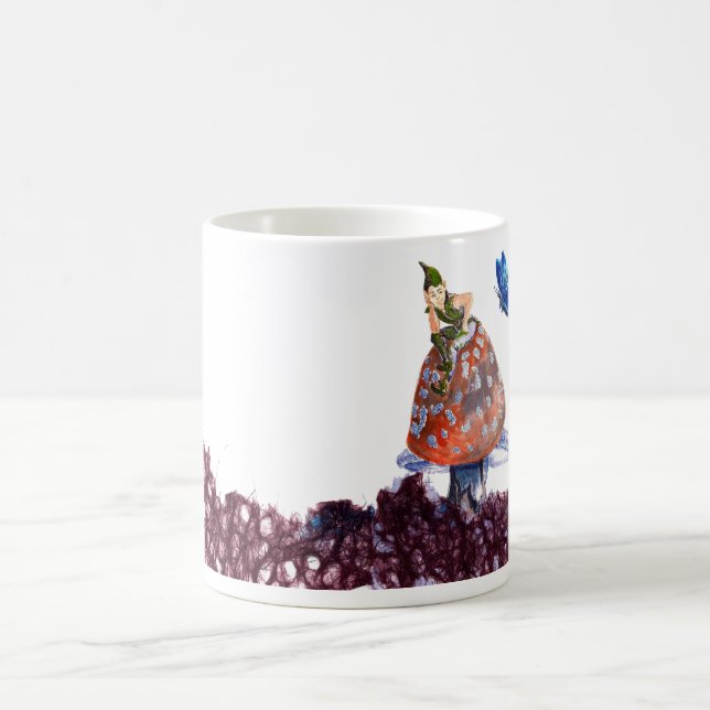 Niedliche Mushroom Fairy und Butterfly mit Hollyho Kaffeetasse (Mittel)