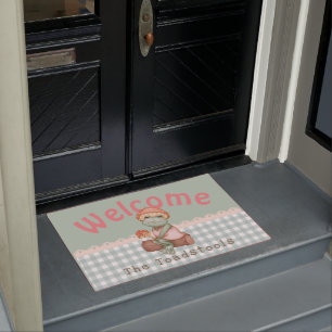 Niedliche Mushroom Frog Lady Fußmatte