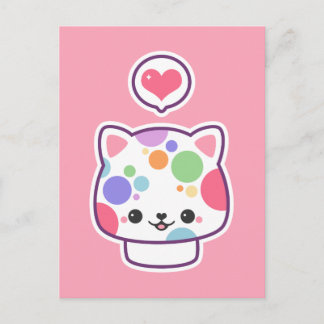 Niedliche Mushroom Kitty Postkarte