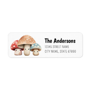 Niedliche Mushroom-Rücksendeadressen-Aufkleber