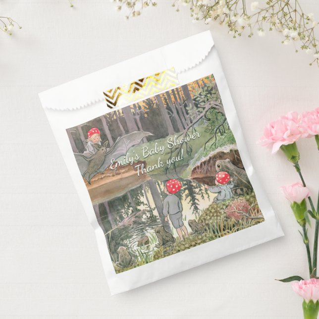 Niedliche Mushroom Woodland Frog Kinderdusche Geschenktütchen (Versiegelt)