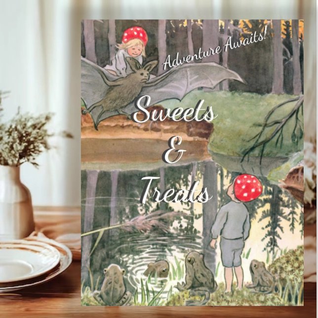 Niedliche Mushroom Woodland Kinderdusche Süßigkeit Sockelschild (Von Creator hochgeladen)