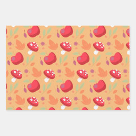 Niedliche Mushroom Wrapping Paper Sheets | Emma Geschenkpapier Set