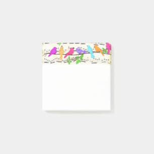 Niedliche Musical Birds Post-it® Notes Post-it Klebezettel