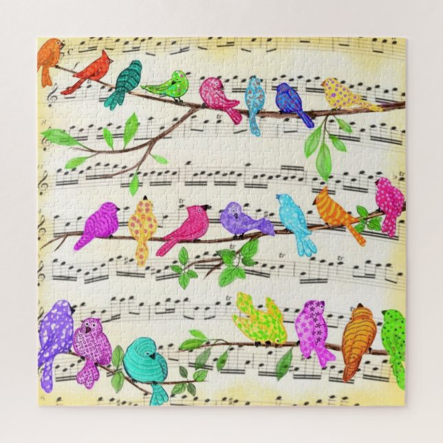 Niedliche Musical Birds Symphony - Happy Song Puzzle (Vertikal)