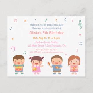 Niedliche Musik Kindergeburtstag Party Einladungen