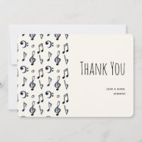 Niedliche musikalische Anmerkung Muster Vielen Dan