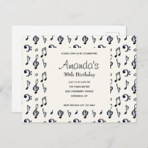 Niedliche musikalische Note Muster Geburtstagseinl