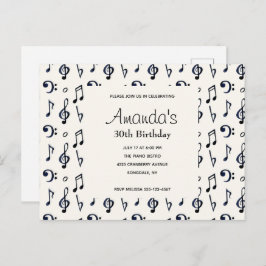 Niedliche musikalische Note Muster Geburtstagseinl Einladungspostkarte