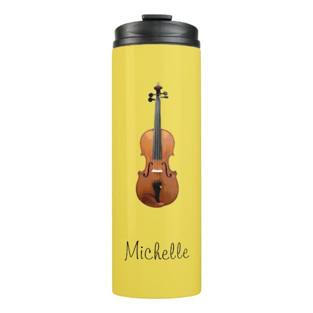 Niedliche musikalische Violine Custom Thermosbecher (Vorderseite)