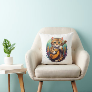 niedliche Musikkatze Kissen